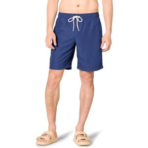 imageAmazon Essentials Mens 9quot Swim Trunks with Mesh Lining Pockets Drawstring ClosureNavy
