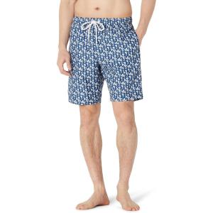 imageAmazon Essentials Mens 9quot Swim Trunks with Mesh Lining Pockets Drawstring ClosureNavy White Posey Floral