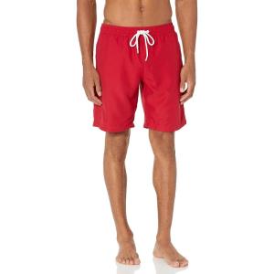 imageAmazon Essentials Mens 9quot Swim Trunks with Mesh Lining Pockets Drawstring ClosureRed