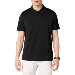 imageAmazon Essentials Mens Golf Polo Shirt Short Sleeve SlimFit QuickDryBlack