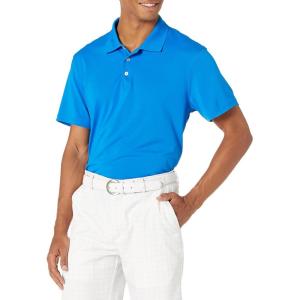 imageAmazon Essentials Mens Golf Polo Shirt Short Sleeve SlimFit QuickDryMetallic Blue