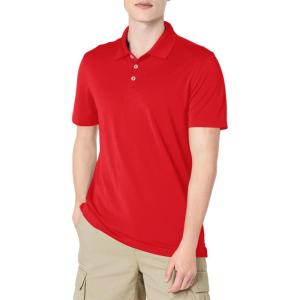 imageAmazon Essentials Mens Golf Polo Shirt Short Sleeve SlimFit QuickDryRed