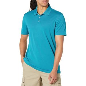 imageAmazon Essentials Mens Golf Polo Shirt Short Sleeve SlimFit QuickDryTeal Blue