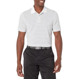 imageAmazon Essentials Mens Golf Polo Shirt Short Sleeve SlimFit QuickDryWhite Stripe
