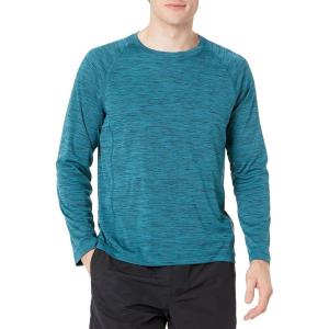 imageAmazon Essentials Mens LongSleeve QuickDry UPF 50 Swim TeeTeal Blue