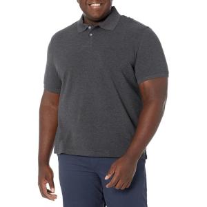 imageAmazon Essentials Mens Polo Shirts Short Sleeve SlimFit Cotton PiqueCharcoal Heather