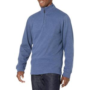 imageAmazon Essentials Mens QuarterZip French Rib Sweater Casual WearBlue Heather