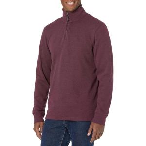 imageAmazon Essentials Mens QuarterZip French Rib Sweater Casual WearBurgundy Heather