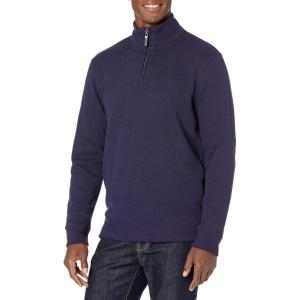 imageAmazon Essentials Mens QuarterZip French Rib Sweater Casual WearNavy
