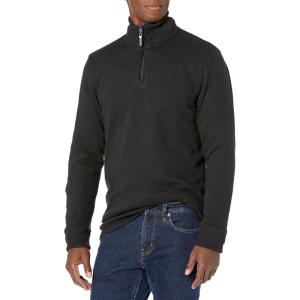 imageAmazon Essentials Mens QuarterZip French Rib Sweater Casual WearWashed Black