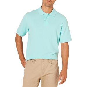 imageAmazon Essentials Mens RegularFit Cotton Pique Polo Shirt Available in Big ampamp TallAqua Blue