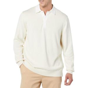 imageAmazon Essentials Mens Rugby SweaterLight Beige