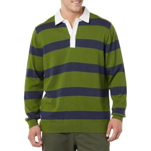 imageAmazon Essentials Mens Rugby SweaterOlive Stripe