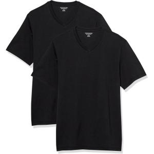 imageAmazon Essentials Mens ShortSleeve VNeck TShirts Pack of 2Black