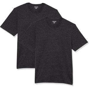 imageAmazon Essentials Mens ShortSleeve VNeck TShirts Pack of 2Charcoal Heather