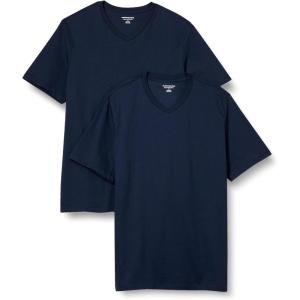imageAmazon Essentials Mens ShortSleeve VNeck TShirts Pack of 2Navy