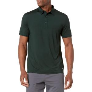 imageAmazon Essentials Mens SlimFit Quick Dry Tech Stretch Lightweight Golf Polo ShirtDark Green