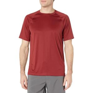 imageAmazon Essentials Mens SlimFit ShortSleeve QuickDry UPF 50 Swim TeeBrick Red