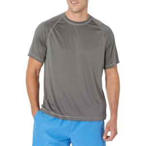 imageAmazon Essentials Mens SlimFit ShortSleeve QuickDry UPF 50 Swim TeeCharcoal