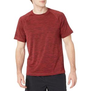 imageAmazon Essentials Mens SlimFit ShortSleeve QuickDry UPF 50 Swim TeeRed Heather