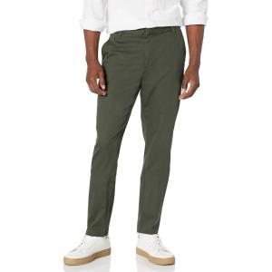 imageAmazon Essentials Mens SlimFit WrinkleResistant FlatFront Stretch Chino PantDark Olive