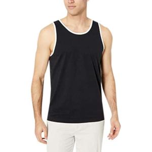 imageAmazon Essentials Mens Tank Top RegularFit UndershirtBlackWhite