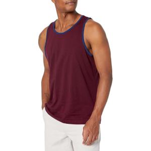 imageAmazon Essentials Mens Tank Top RegularFit UndershirtBlue Burgundy