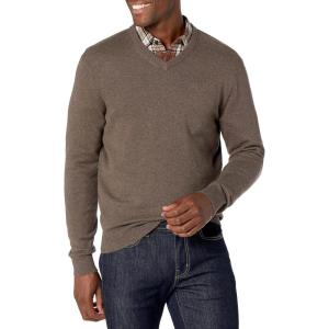 imageAmazon Essentials Mens VNeck Pullover Sweater Available in Big ampamp TallBrown Heather