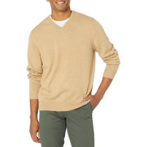 imageAmazon Essentials Mens VNeck Pullover Sweater Available in Big ampamp TallCamel Heather