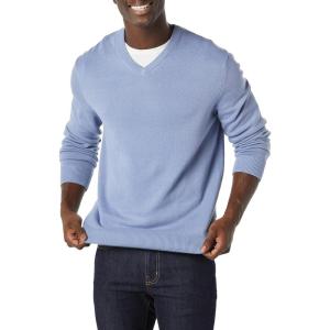 imageAmazon Essentials Mens VNeck Pullover Sweater Available in Big ampamp TallLight Blue