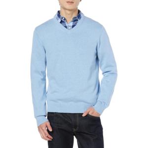 imageAmazon Essentials Mens VNeck Pullover Sweater Available in Big ampamp TallLight Blue Heather