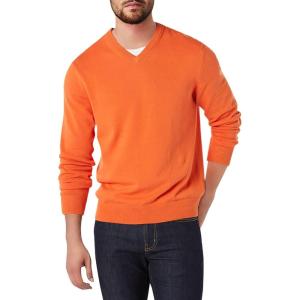 imageAmazon Essentials Mens VNeck Pullover Sweater Available in Big ampamp TallOrange