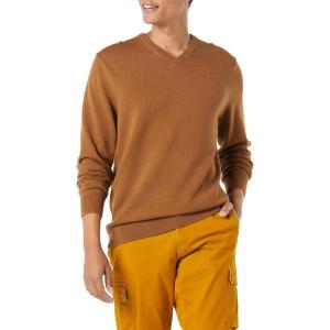 imageAmazon Essentials Mens VNeck Pullover Sweater Available in Big ampamp TallToffee Brown