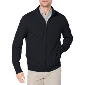 imageAmazon Essentials Mens Zip Up Sweatshirt Lightweight French Terry Mock NeckBlack