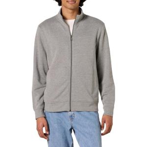 imageAmazon Essentials Mens Zip Up Sweatshirt Lightweight French Terry Mock NeckCharcoal Heather
