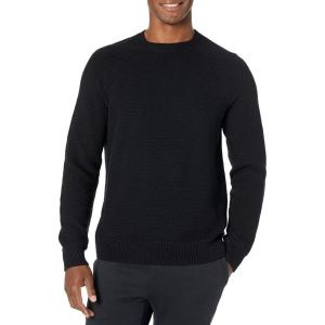 imageAmazon Essentials Oversized Crewneck Sweater for Men Textured CottonBlack