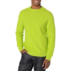 imageAmazon Essentials Oversized Crewneck Sweater for Men Textured CottonLime Green