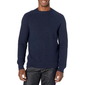 imageAmazon Essentials Oversized Crewneck Sweater for Men Textured CottonNavy