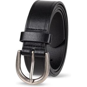 imageAmazon Essentials Womens Raw Edge Jeans Belt with Wide Waist StrapBlack