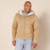 imageAmazon Essentials Hoodie For Men SherpaLined FullZip Fleece SweatshirtCamel Heather