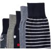 imageAmazon Essentials Mens Comfortable Patterned Dress Socks 5 PairsBlueRedGrey