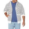 imageAmazon Essentials Mens FullZip Fleece Hoodie Available in Big ampamp TallWhite Stripe