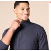 imageAmazon Essentials Mens Lightweight French Terry QuarterZip Mock Neck SweatshirtDark Navy