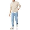 imageAmazon Essentials Mens Lightweight French Terry QuarterZip Mock Neck SweatshirtOatmeal Heather