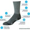 imageAmazon Essentials Mens Performance Cotton Moisture Control Socks Athletic Crew Breathable 6 PairsGrey