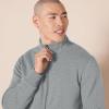 imageAmazon Essentials Mens Sweatshirt Mock Neck Fleece Zip UpLight Grey Heather