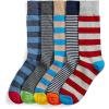 imageAmazon Essentials Mens Comfortable Patterned Dress Socks 5 PairsMini StripeStripe