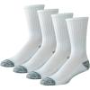 imageAmazon Essentials Mens Cotton Breathable Cushioned Performance Work Crew Sock 4 PairsWhite