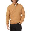 imageAmazon Essentials Mens Lightweight French Terry QuarterZip Mock Neck SweatshirtTan