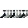 imageAmazon Essentials Mens Retro Stripe Crew Sock 8 PairsBlackGreyLight Grey